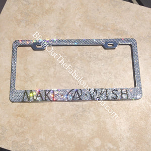Make A Wish Custom Swarovski License Plate Frame